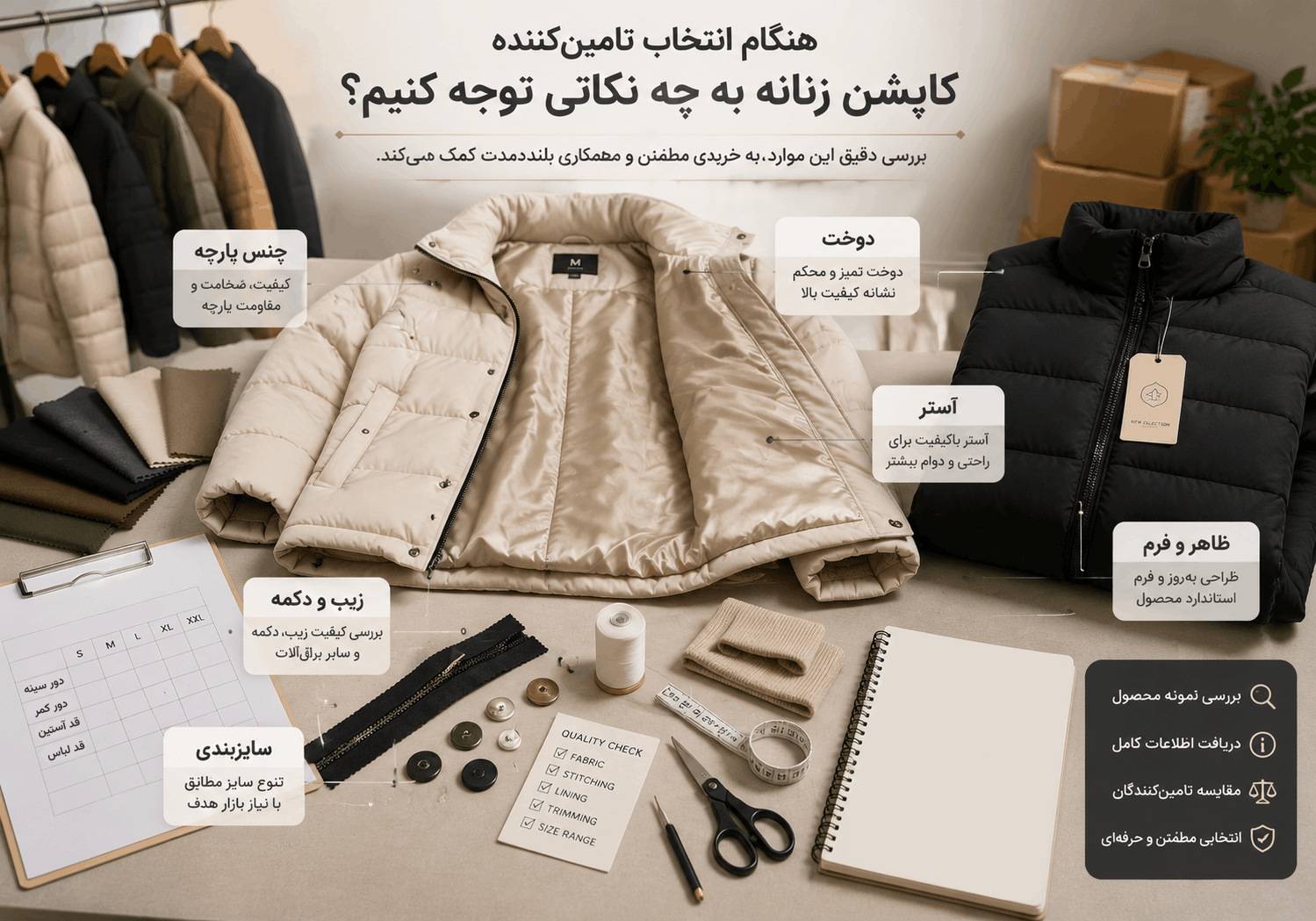 نکات مهم خرید کاپشن زنانه عمده - لینک ویترین